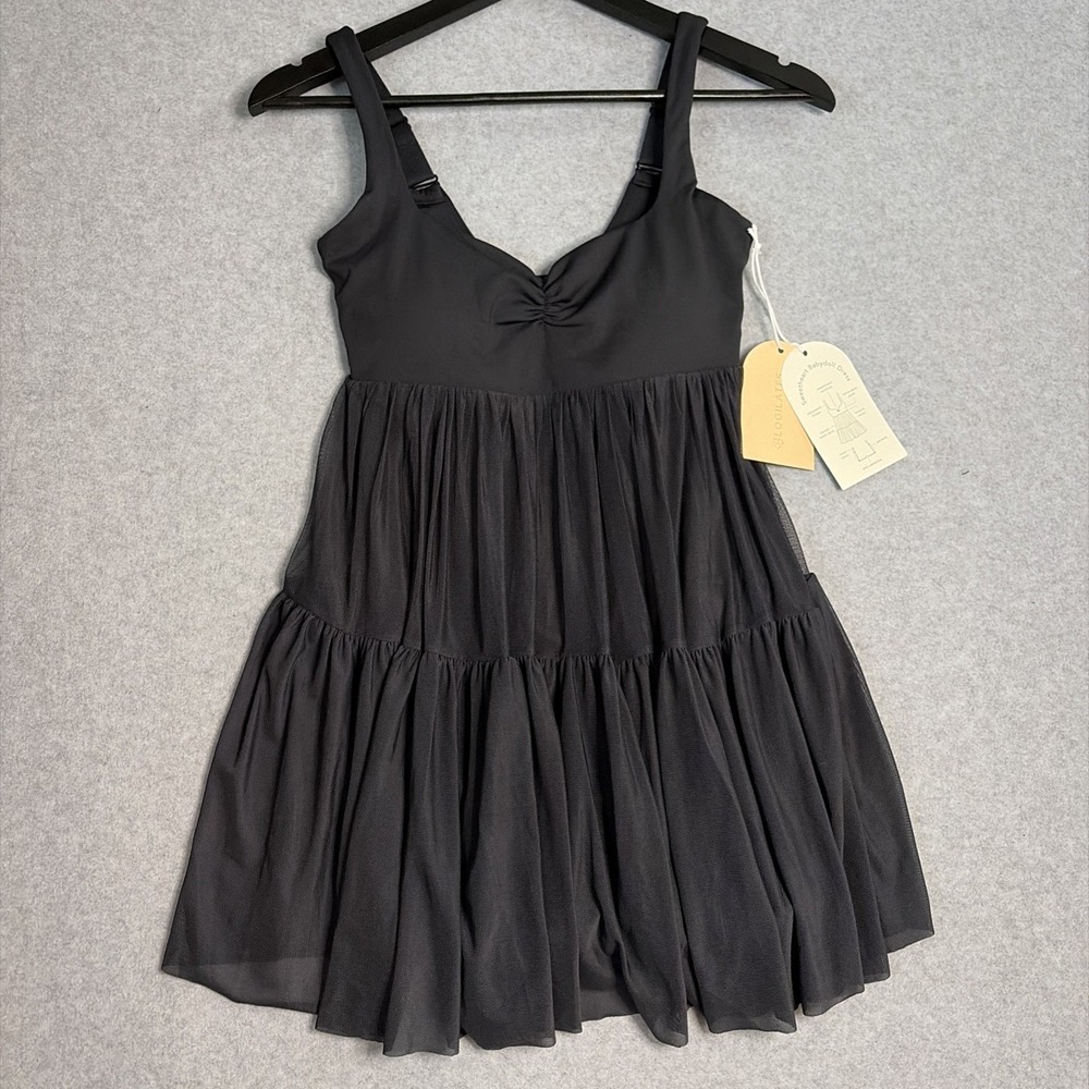 Blogilates Sweetheart Babydoll Dress in Black - L